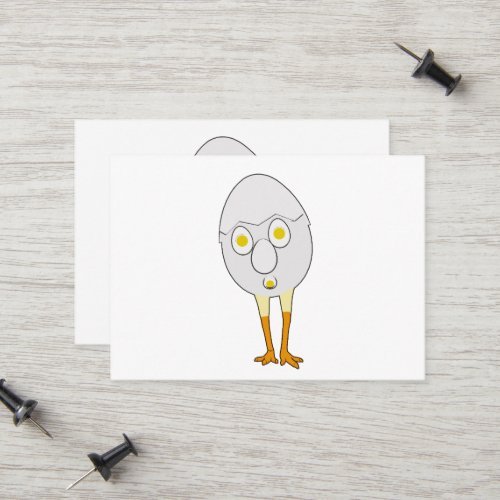 RG &amp; RA Quirky Egg Character Cute Design Calling Card