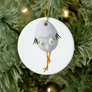 RG & RA Quirky Egg Character Cute Design Ceramic Ornament