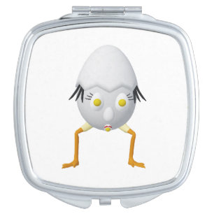 RG & RA Quirky Egg Character Cute Design Compact Mirror