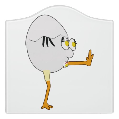 RG & RA Quirky Egg Character Cute Design Door Sign
