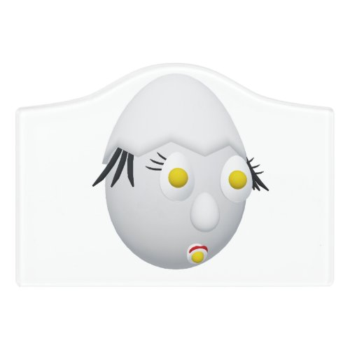 RG & RA Quirky Egg Character Cute Design Door Sign