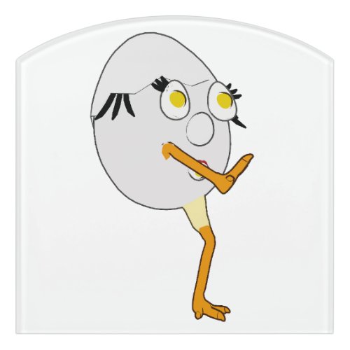 RG & RA Quirky Egg Character Cute Design Door Sign