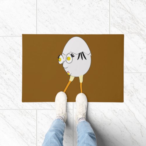 RG & RA Quirky Egg Character Cute Design Doormat