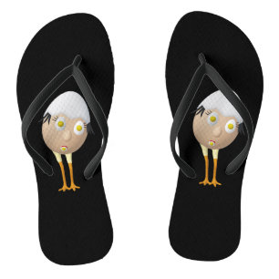 RG & RA Quirky Egg Character Cute Design Flip Flops