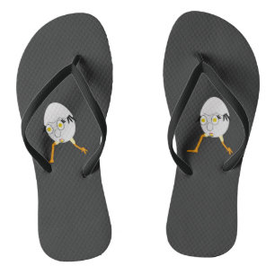 RG & RA Quirky Egg Character Cute Design Flip Flops