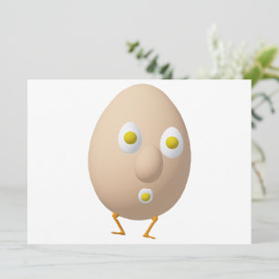 RG & RA Quirky Egg Character Cute Design Invitation