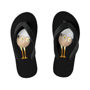 RG & RA Quirky Egg Character Cute Design Kid's Flip Flops