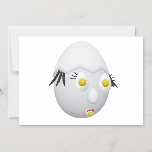 RG & RA Quirky Egg Character Cute Design Magnetic Invitation