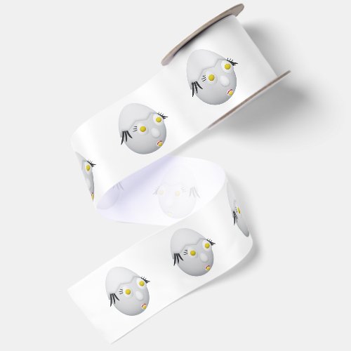 RG & RA Quirky Egg Character Cute Design Satin Ribbon