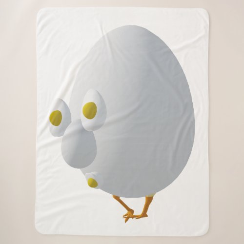 RG & RA Quirky Egg Character Cute Design Sherpa Blanket