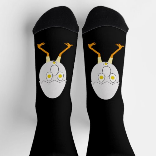 RG & RA Quirky Egg Character Cute Design Socks