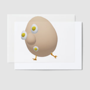 RG & RA Quirky Egg Character Cute Design Vellum Invitations