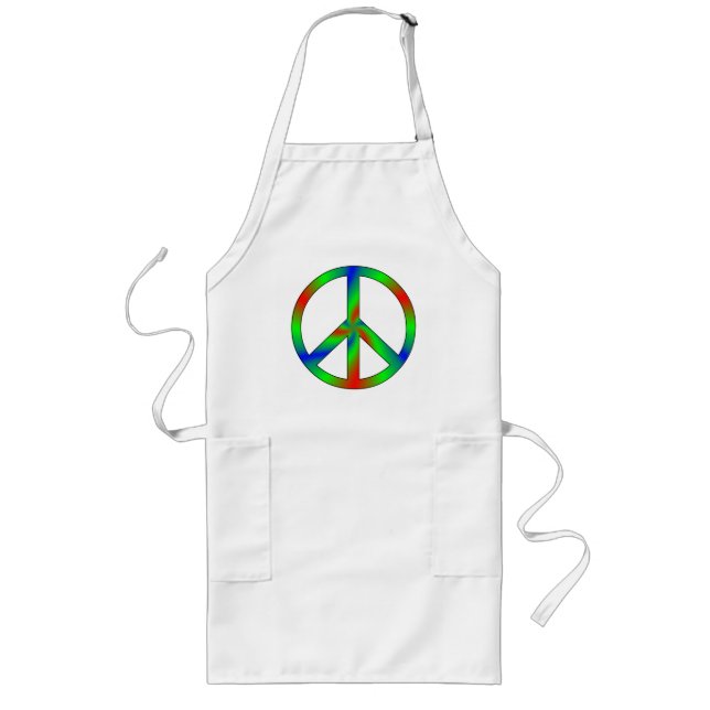 RGB Peace Sign Long Apron (Front)