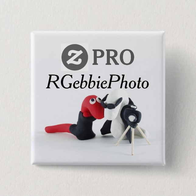RGebbiePhoto ZPro Badge with Logo Pinback Button (Front)