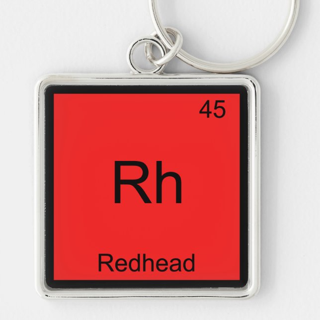 Rh - Redhead Funny Chemistry Element Symbol Tee Keychain (Front)