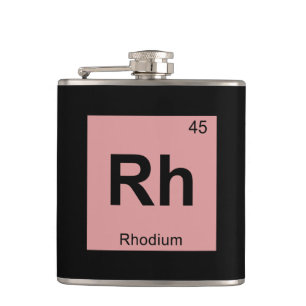 Rh - Rhodium Chemistry Periodic Table Symbol Hip Flask