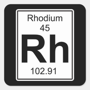 Rh - Rhodium Square Sticker