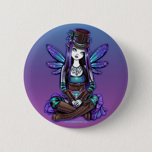 "Rhapsody" Gothic Absinthe Fairy Art Button