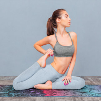 Rhapsody In Blue Pink Mandela Yoga Mat