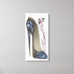 Rhapsody In Blue Stiletto Shoe Art Canvas Print at Zazzle