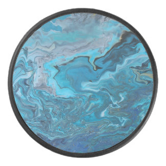 Rhapsody in Turquoise Hockey Puck