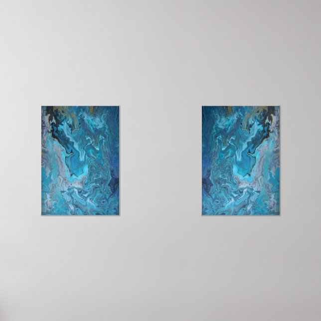 Rhapsody in Turquoise Wall Art Sets (Front)