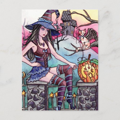 Rhea _ Haunted House Witch Postcard
