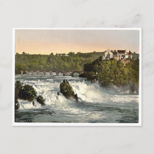 Rheinfall mit Schloss Laufen Schiffchen classic Postcard