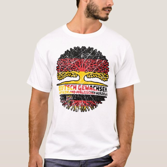 Rheinland-Pfalz Deutsch Deutschland Wurzeln T-Shirt (Front)