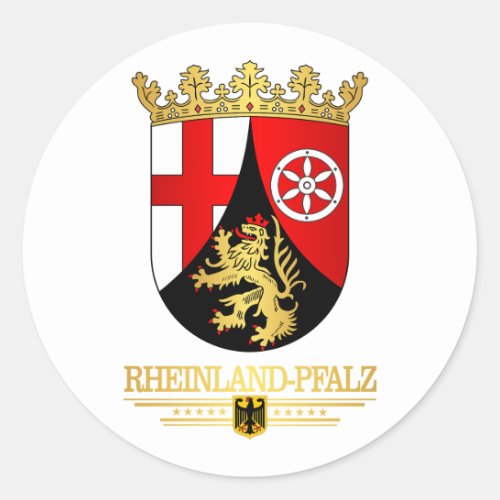 Rheinland_Pfalz Rhineland_Palatinate COA Classic Round Sticker