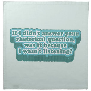 Rhetorical Questions Funny Grammar Cloth Napkin