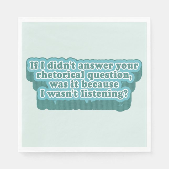 Rhetorical Questions Funny Grammar Napkins (Front)