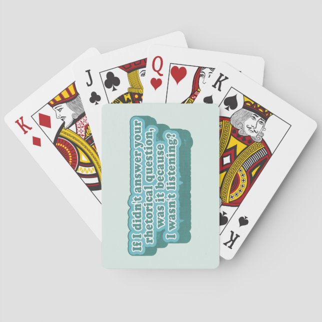 Rhetorical Questions Funny Grammar Poker Cards (Back)