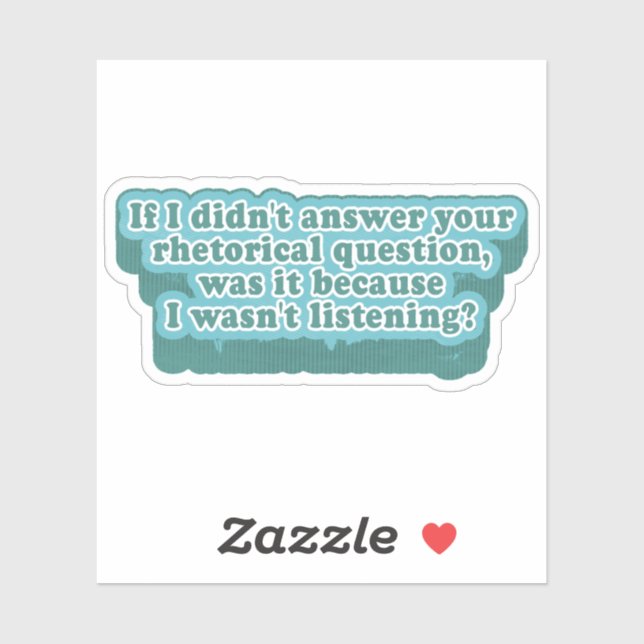 Rhetorical Questions Funny Grammar Sticker (Sheet)