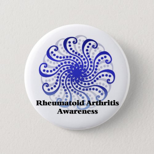 Rheumatoid Arthritis Awareness Blue Design 6 Button