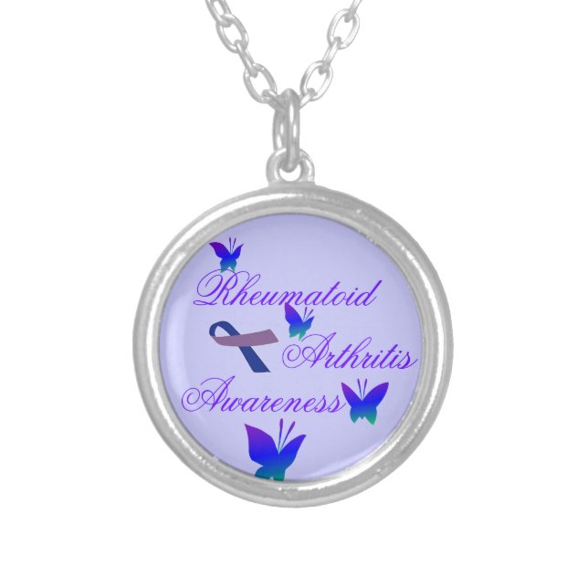 Rheumatoid Arthritis Awareness Butterfly Necklace (Front)