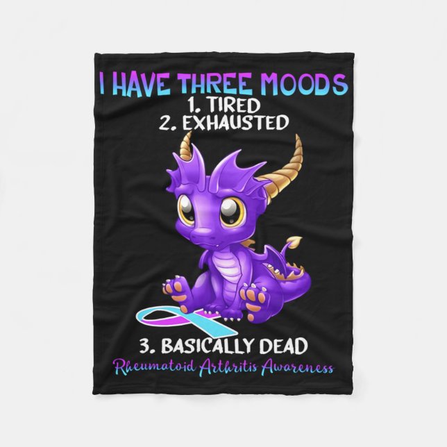 Rheumatoid Arthritis Awareness Dragon I Have Three Fleece Blanket (Front)