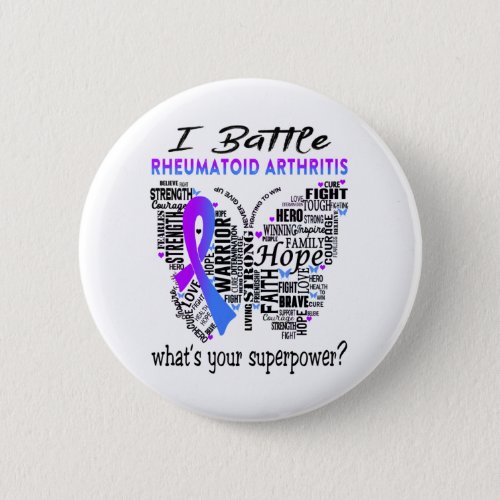 Rheumatoid Arthritis Awareness Month Ribbon Gifts Button