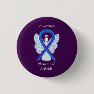 Rheumatoid Arthritis Awareness Ribbon Angel Pin