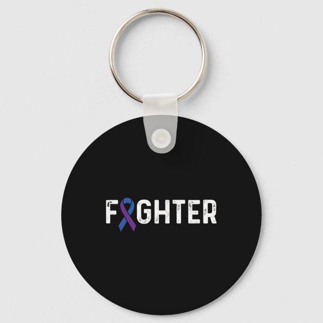 Rheumatoid Arthritis Awareness Ribbon Ra Fighter  Keychain (Front)