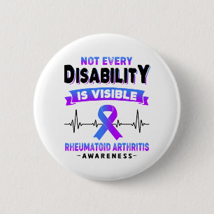 Rheumatoid Arthritis Awareness Ribbon Support Gift Button
