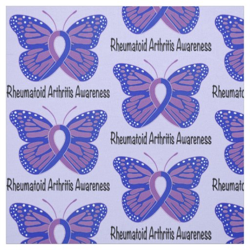 Rheumatoid Arthritis Butterfly Awareness Ribbon Fabric