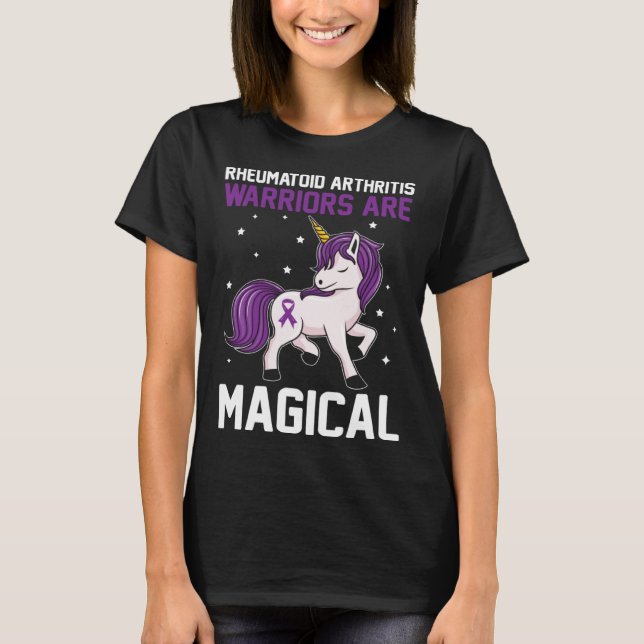 Rheumatoid Arthritis Warriors Are Magical Awarenes T-Shirt (Front)