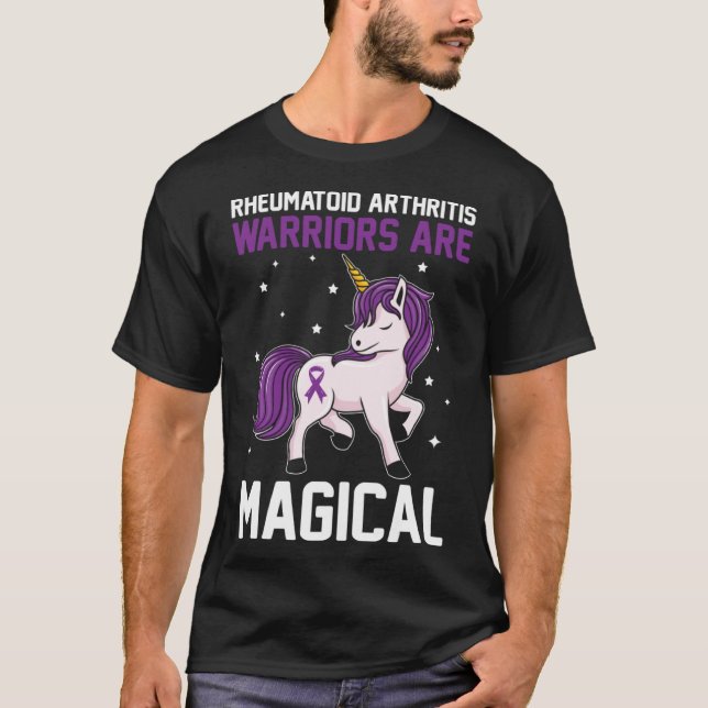Rheumatoid Arthritis Warriors Are Magical Awarenes T-Shirt (Front)