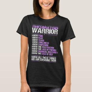 Rheumatoid Awareness I know Pain Purple Ribbon T-Shirt