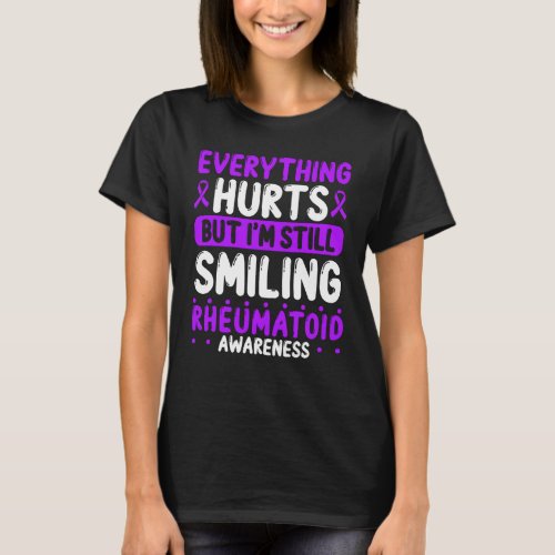 Rheumatoid Awareness Purple Ribbon Warrior T_Shirt