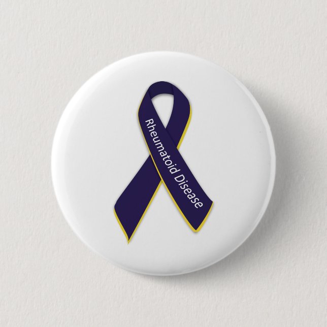 Rheumatoid Disease Awareness Ribbon Button (Front)