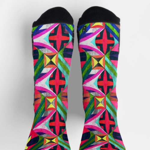 RHF-Kaleidoscope Grid Socks