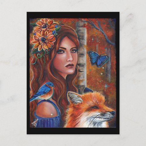 Rhiannon goddess with Bird by Renee Lavoie Postcard