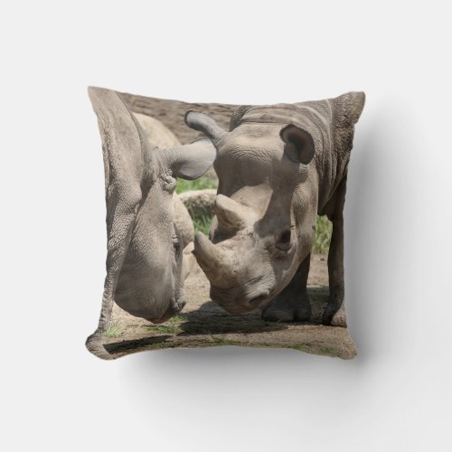 Rhinamic duo throw pillow